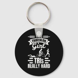 Triathlete Girls Funny Triathlon  Key Ring