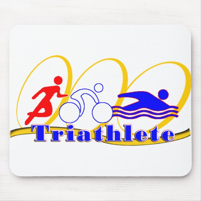 Triathlete SWIM RUN BIKE Mouse Pad (Front)