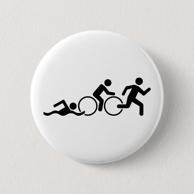 Triathlon 6 Cm Round Badge (Front)