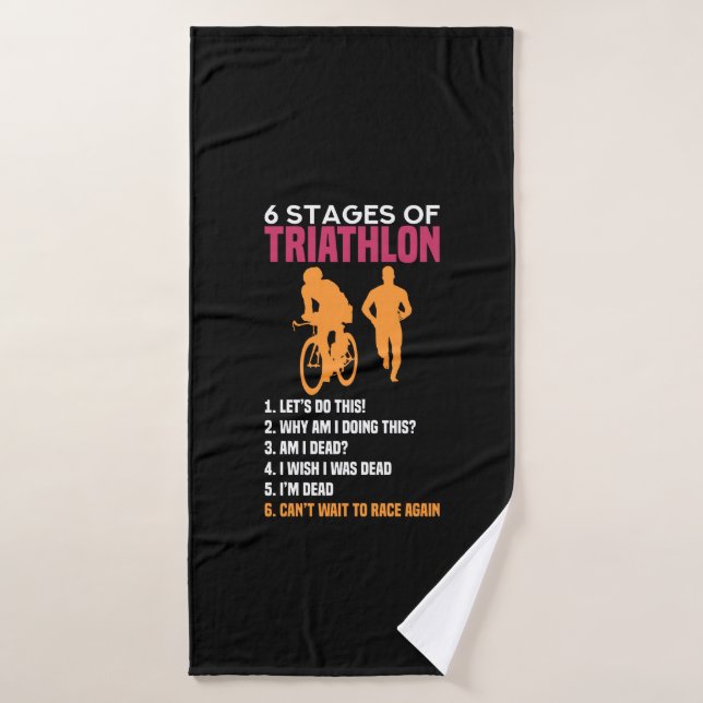 Triathlon - 6 Stages Of Triathlon Bath Towel (Bath Towel)