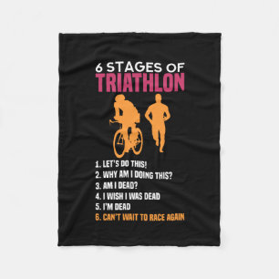 Triathlon - 6 Stages Of Triathlon Fleece Blanket