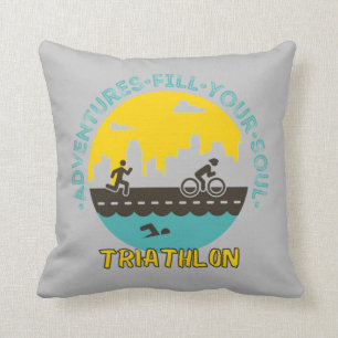 Triathlon. Adventure fill your soul Cushion