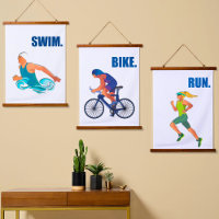Triathlon Art – Swim Bike Run Motivational Decor