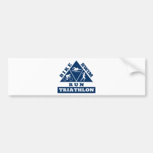 Triathlon athlete swim bike run race bumper sticker