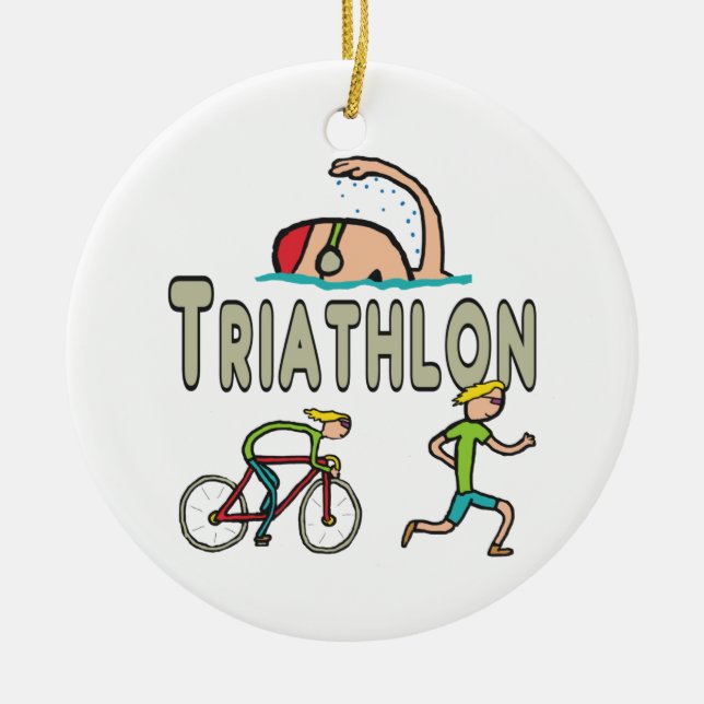 Triathlon Ceramic Tree Decoration (Front)