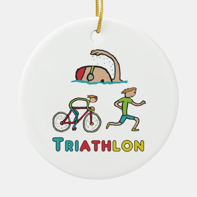 Triathlon Ceramic Tree Decoration (Front)