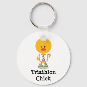 Triathlon Chick Keychain