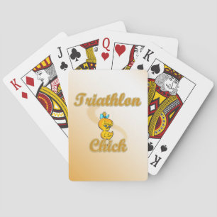 Triathlon Chick Playing Cards