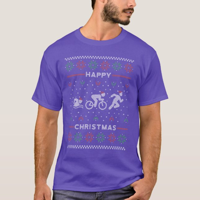 Triathlon christmas Ugly Sweater (Front)
