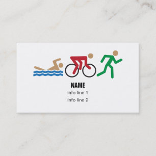 Triathlon colour icons business card