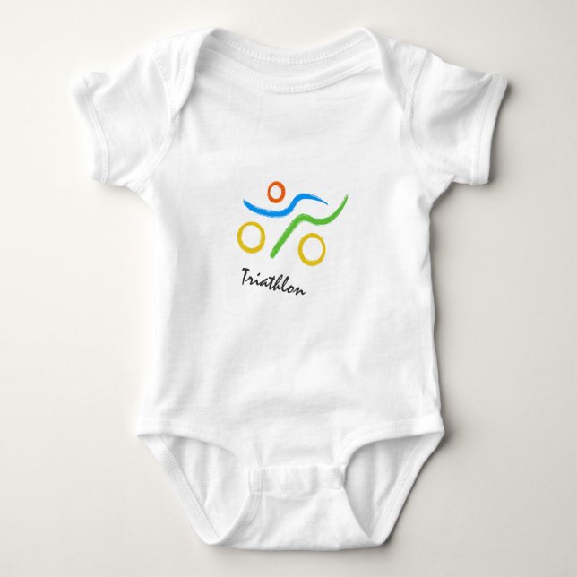 Triathlon cool and unique design baby bodysuit (Front)