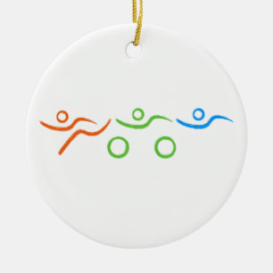 Triathlon cool and unique design ceramic tree decoration
