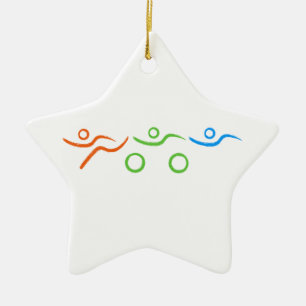 Triathlon cool and unique design ceramic tree decoration