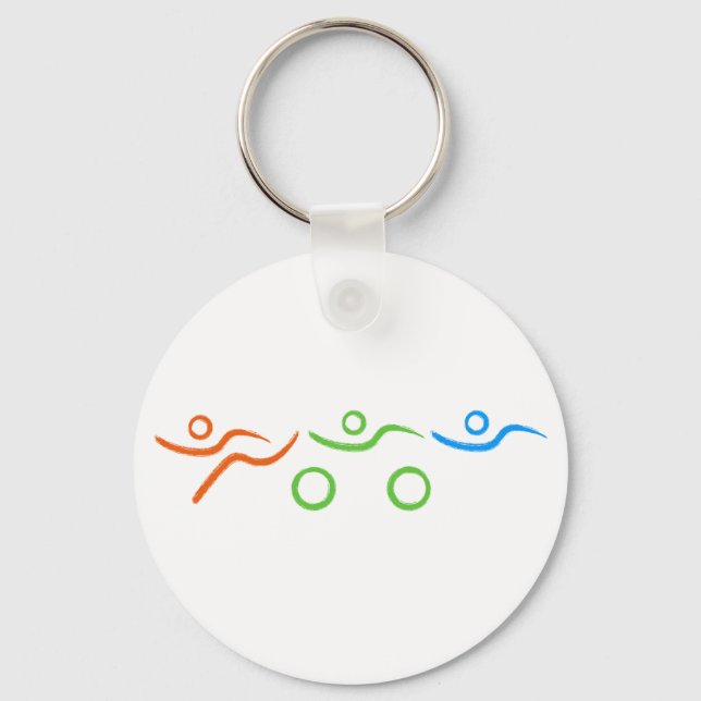 Triathlon cool and unique design key ring (Front)