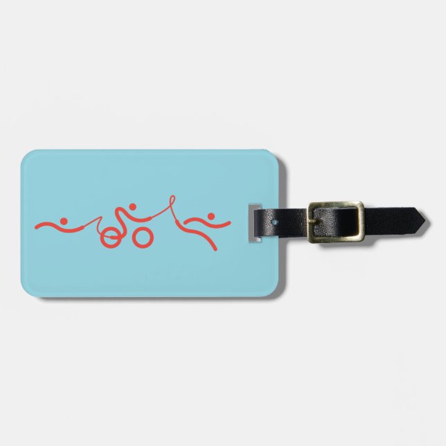 Triathlon cool and unique design luggage tag (Front Horizontal)
