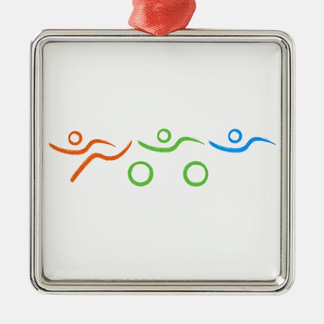 Triathlon cool and unique design metal tree decoration (Front)