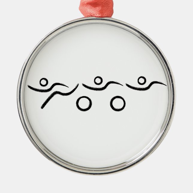 Triathlon cool and unique design metal tree decoration (Front)