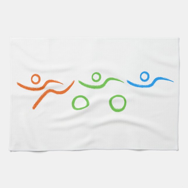 Triathlon cool and unique design tea towel (Horizontal)