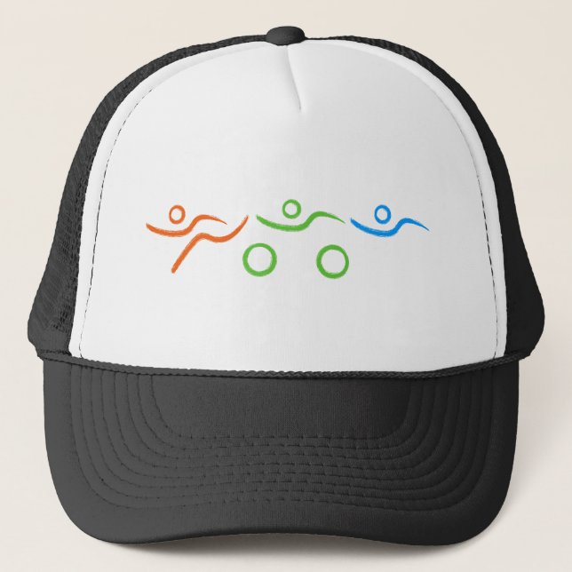Triathlon cool and unique design trucker hat (Front)