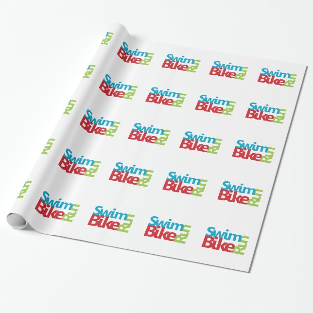 Triathlon cool and unique design wrapping paper (Unrolled)