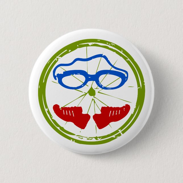Triathlon cool artistic design 6 cm round badge (Front)