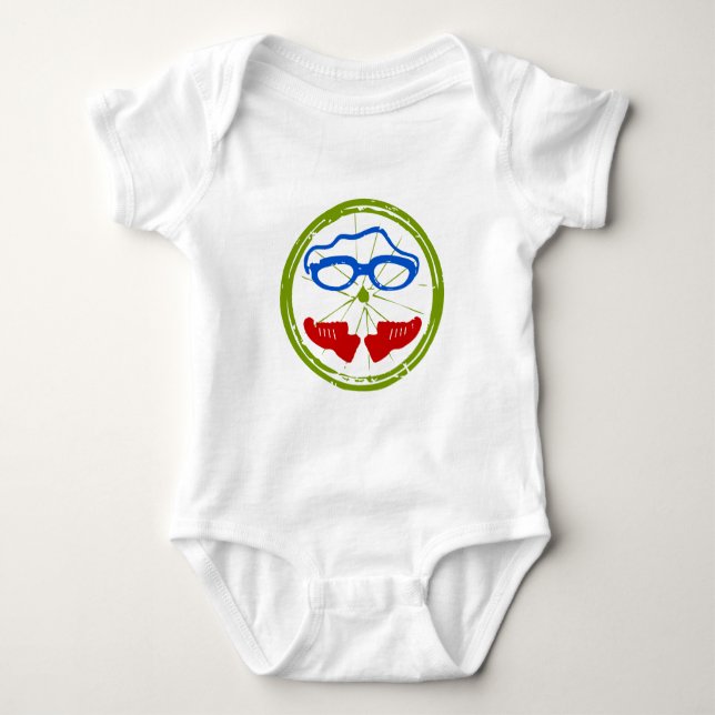 Triathlon cool artistic design baby bodysuit (Front)