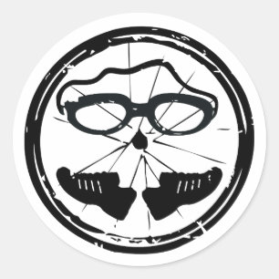 Triathlon cool artistic design classic round sticker