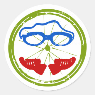 Triathlon cool artistic design classic round sticker
