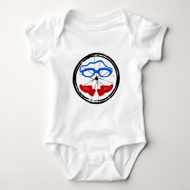 Triathlon cool artistic logo baby bodysuit (Front)