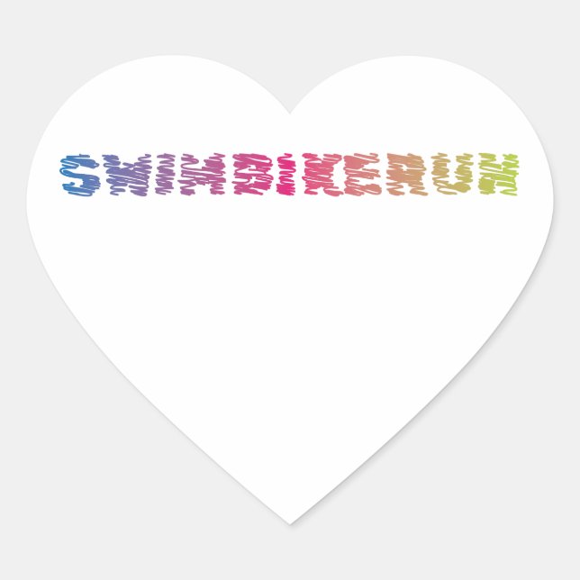 Triathlon cool design heart sticker (Front)