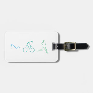 Triathlon cool illustration luggage tag