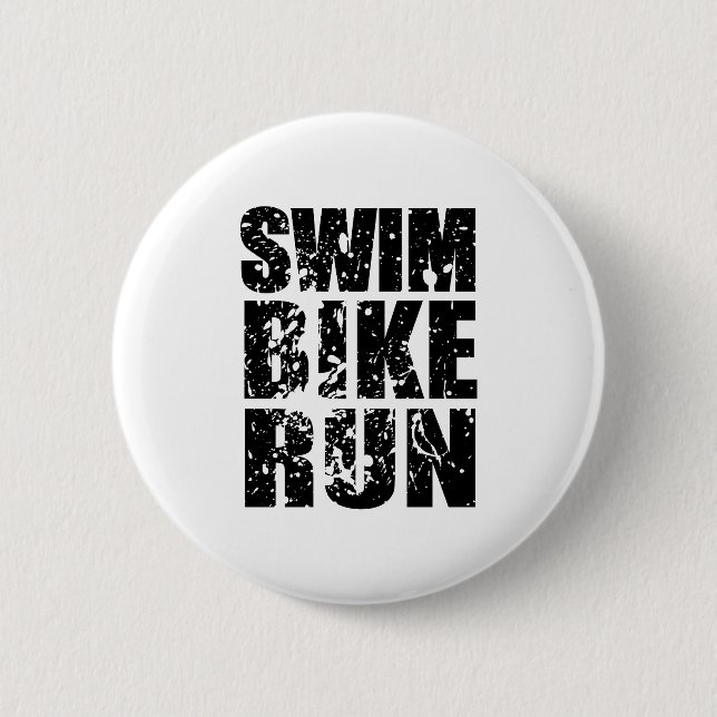 Triathlon cool logo for all sport lovers 6 cm round badge (Front)