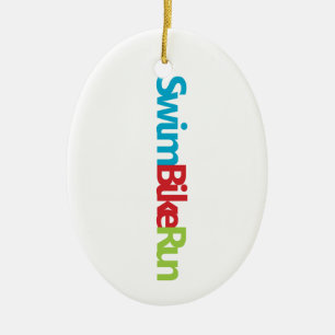 Triathlon cool logo for all sport lovers ceramic tree decoration