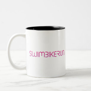 Triathlon cool logo for all sport lovers Two-Tone coffee mug