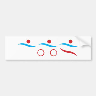 Triathlon cool logo illustration bumper sticker