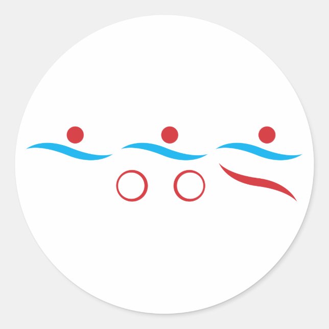 Triathlon cool logo illustration classic round sticker (Front)