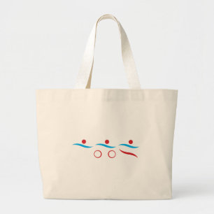 Triathlon cool logo illustration large tote bag