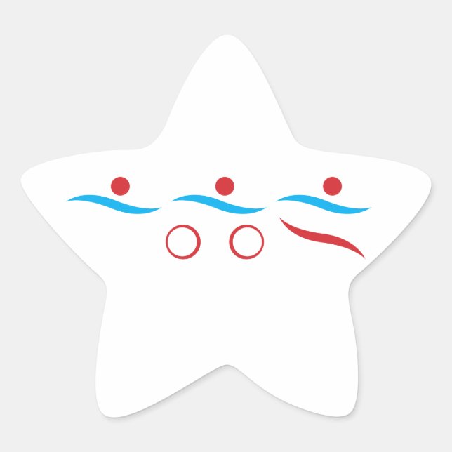 Triathlon cool logo illustration star sticker (Front)
