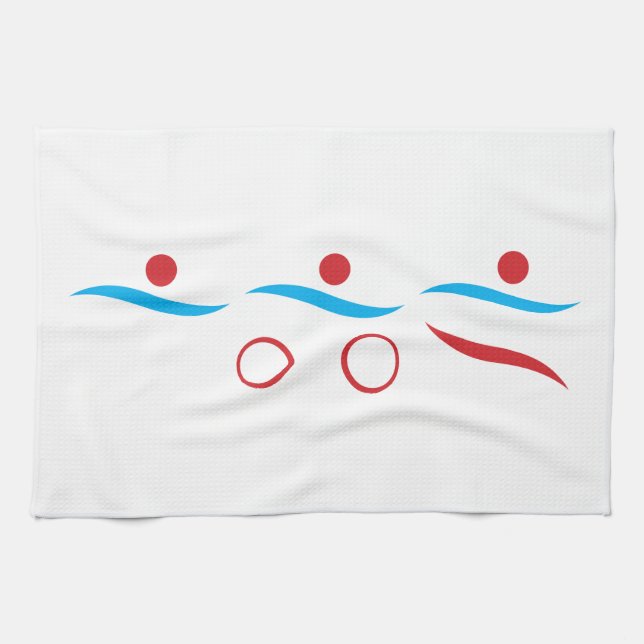Triathlon cool logo illustration tea towel (Horizontal)