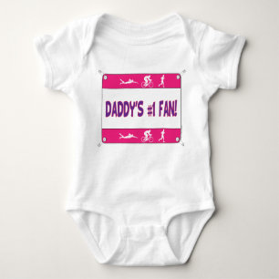 Triathlon Daddy's #1 Fan Baby Bodysuit