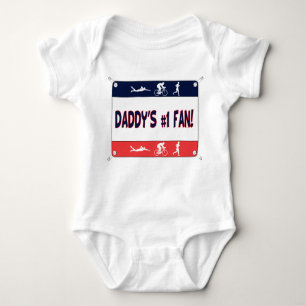 Triathlon Daddy's #1 Fan Baby Bodysuit