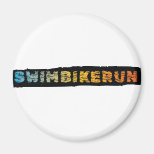 Triathlon design magnet