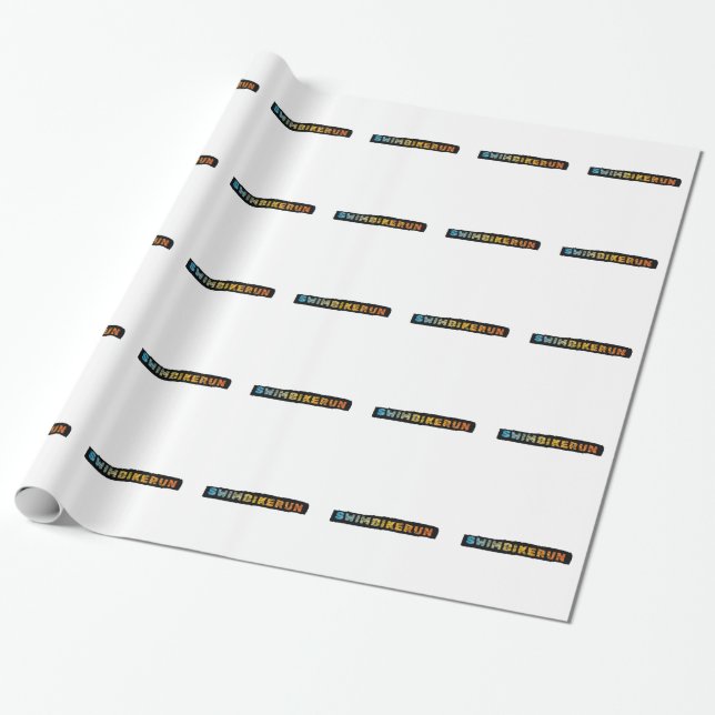 Triathlon design wrapping paper (Unrolled)
