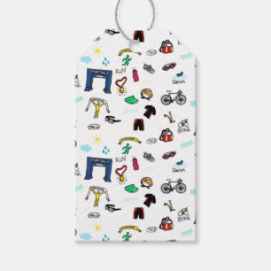 Triathlon Doodles Gift Tags
