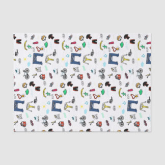 Triathlon Doodles Tissue Paper