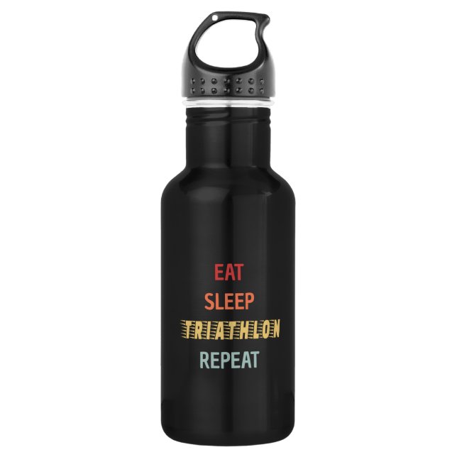 Triathlon - Eat Sleep Triathlon Repeat 532 Ml Water Bottle (Front)