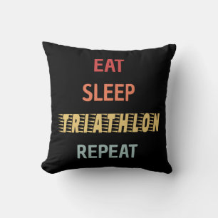 Triathlon - Eat Sleep Triathlon Repeat Cushion