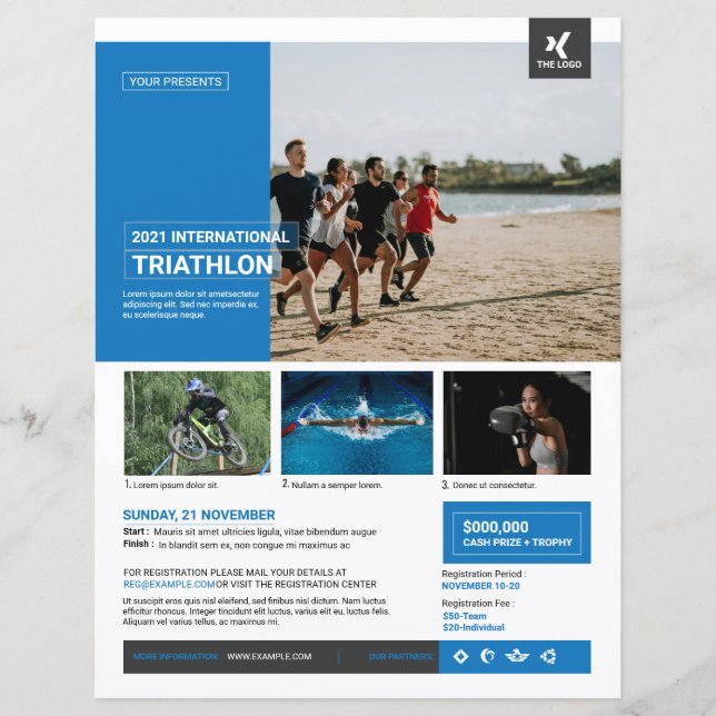 Triathlon Event Flyer Template (Front)