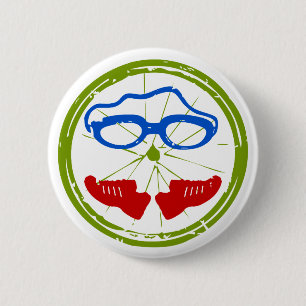 Triathlon Face 6 Cm Round Badge