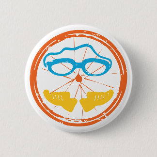 Triathlon fun design 6 cm round badge